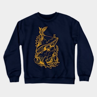 Fairy on a Mushroom Frog Fairycore Crewneck Sweatshirt